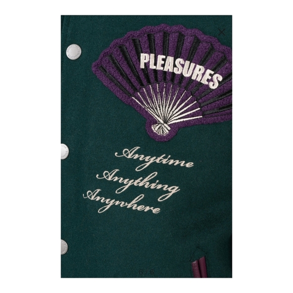 PLEASURES Fan Wool Blend & Leather Varsity Jacket | NWT | PICK UR SIZE - Picture 6 of 6